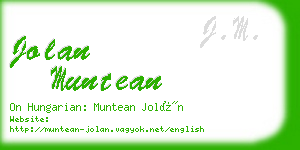 jolan muntean business card